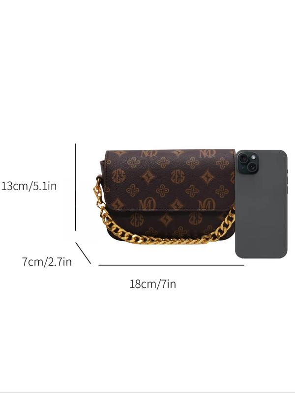 Women's All Over Presbyopia Print Luxury Crossbody Bag for Gift, Pu Leather Handbag for Women Girls, 2024 Vintage Commuting Bag for Daily Everyday Back To School, Fall Outfits, Earthtone Fall Freshness