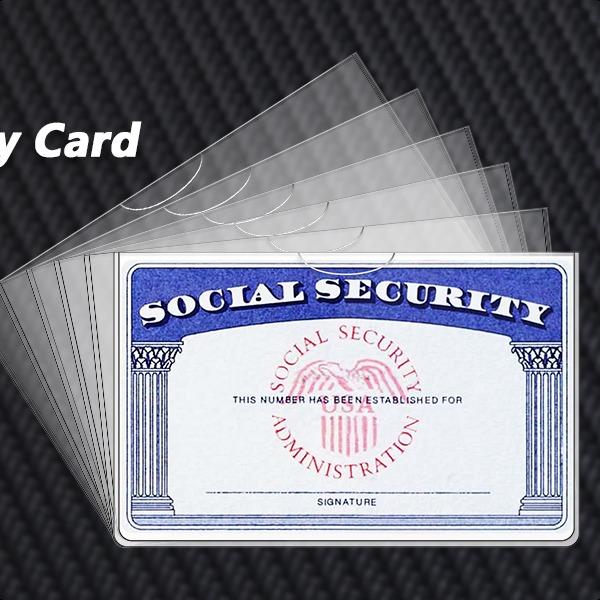 6 Pack Social Security Card Protector Medicare Card Protector Sleeve Social Security Card Holder Credit Card Sleeves Protective case for Drivers License、Credit Card 、SSN Card，3.8x2.32in.