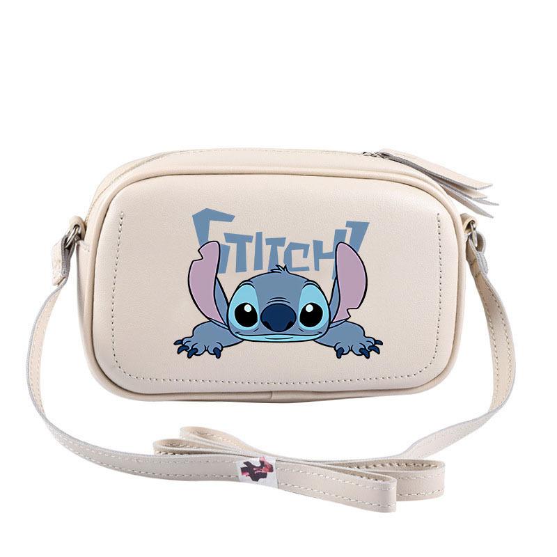 MINISO Cartoon Cute Multiple Printed Stitch Crossbody Bag Camera Bag PU Small Square Bag Phone Bag