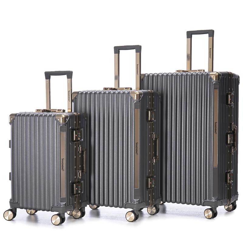 Luggage Sets Polycarbonate (PC) & aluminum frames  20 25 29 inch three model set,password lock, suitable for travel suitcases and suitcases