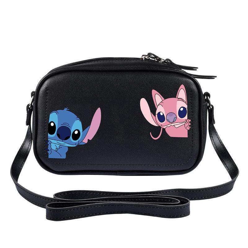 MINISO Cartoon Cute Multiple Printed Stitch Crossbody Bag Camera Bag PU Small Square Bag Phone Bag