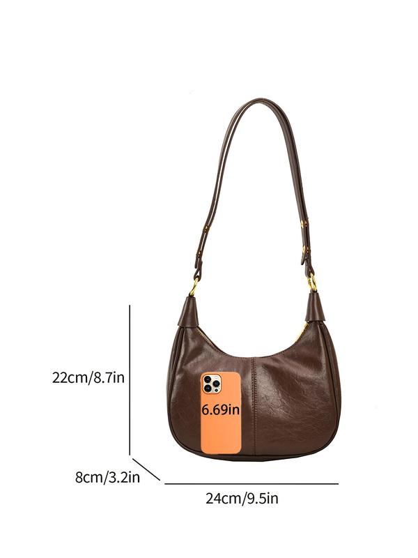 Women's Minimalist Solid Color Shoulder Bag, Fashionable Large Capacity Crossbody Bag for Daily Used, Casual Trendy Versatile High-quality Daily Commuting Bag