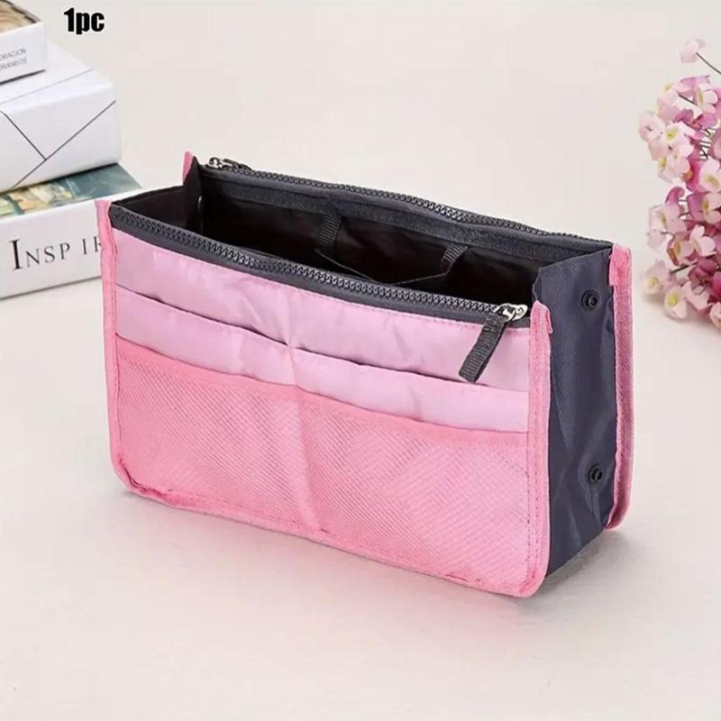 Double Zipper Storage Bag, 1 Count Multi-functional Cosmetic Bag, Travel Storage Bag, Home Organizer for Bedroom, Living Room, Office, Travel