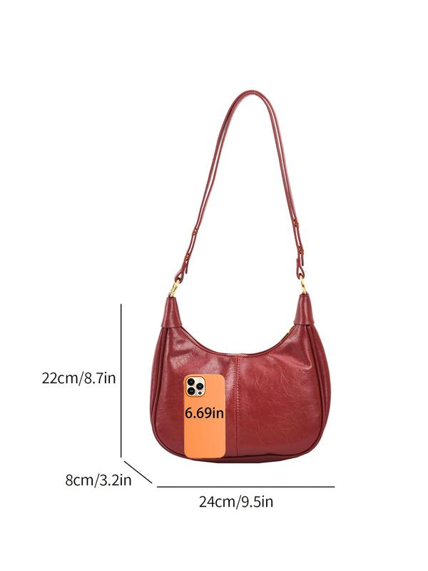 Women's Minimalist Solid Color Shoulder Bag, Fashionable Large Capacity Crossbody Bag for Daily Used, Casual Trendy Versatile High-quality Daily Commuting Bag