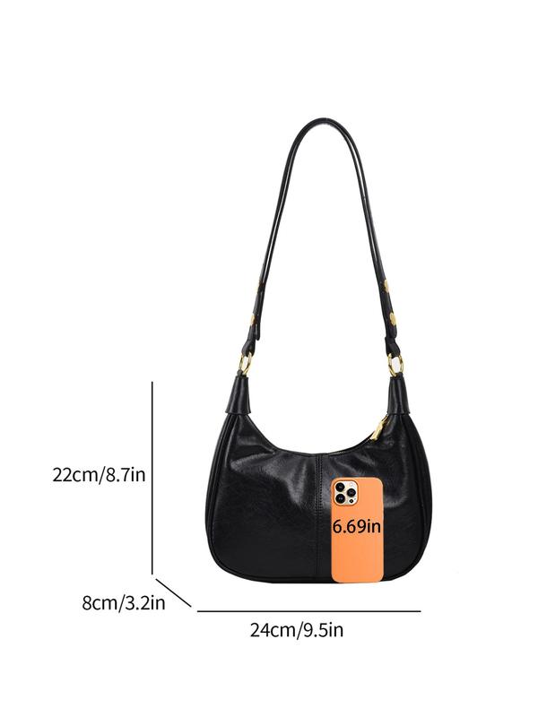 Women's Minimalist Solid Color Shoulder Bag, Fashionable Large Capacity Crossbody Bag for Daily Used, Casual Trendy Versatile High-quality Daily Commuting Bag