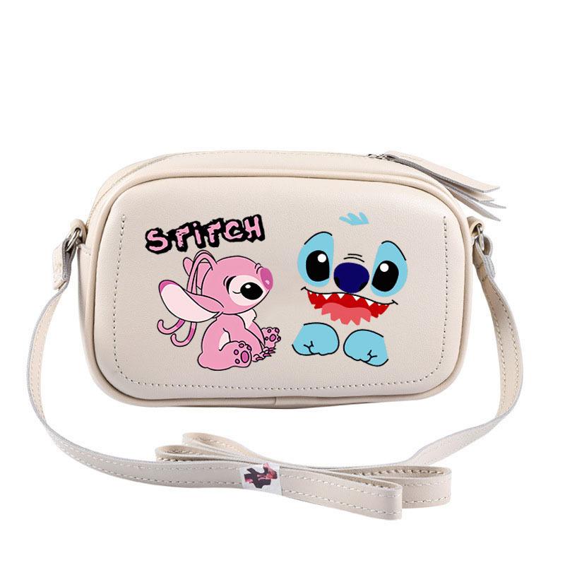 MINISO Cartoon Cute Multiple Printed Stitch Crossbody Bag Camera Bag PU Small Square Bag Phone Bag