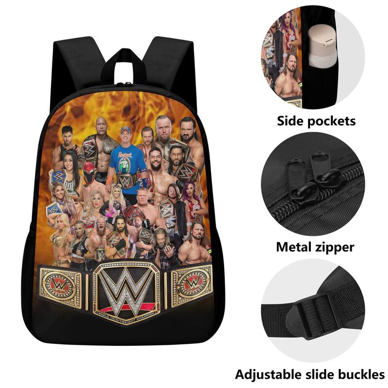 WWE Travel Backpack - Lightweight Multifunctional Sports Daypack with Large Capacity, 17 inches