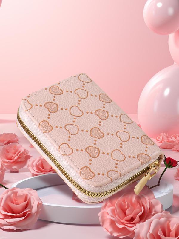 Heart Pattern Design Short Wallet, Fashionable Pu Leather Card Holder, Casual All-match Commuter Bag for Work & Daily Use