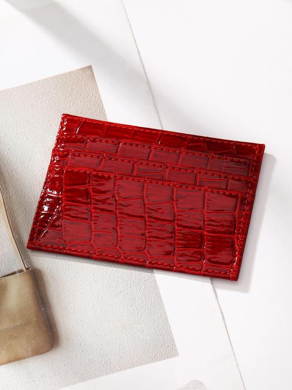 Women's Simple Plain Crocodile Pattern Wallet, Casual Multi-slot Card Holder for Women & Girls, Casual Trendy Versatile High-quality Card Holder for Daily Use and Birthday Gift