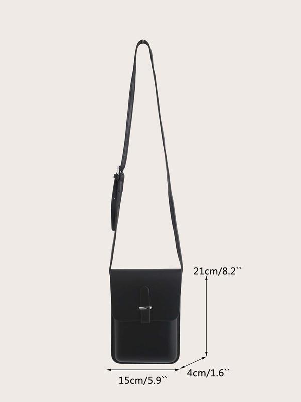 Men's Casual Plain Pu Leather Crossbody Bag,  Simple Style Buckle Shoulder Bag for Travel, Daily Use