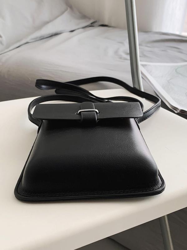 Men's Casual Plain Pu Leather Crossbody Bag,  Simple Style Buckle Shoulder Bag for Travel, Daily Use