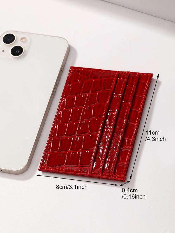 Women's Simple Plain Crocodile Pattern Wallet, Casual Multi-slot Card Holder for Women & Girls, Casual Trendy Versatile High-quality Card Holder for Daily Use and Birthday Gift