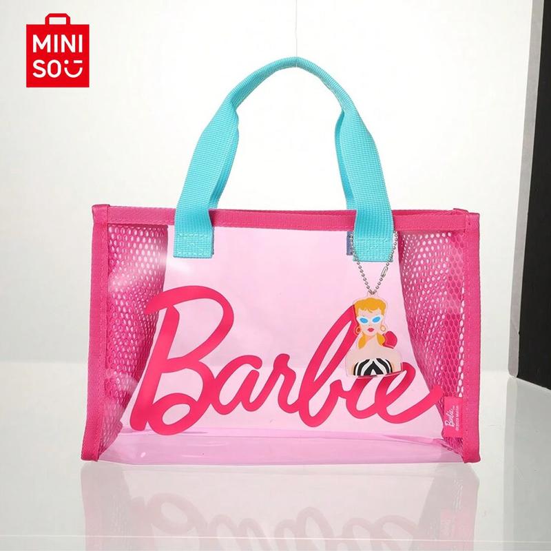 Barbie Daylight Shiny Series PVC Tote Bag Women Handbag Medium Size Barbie Design Transparent Tote Bag For Girl For Outgoing