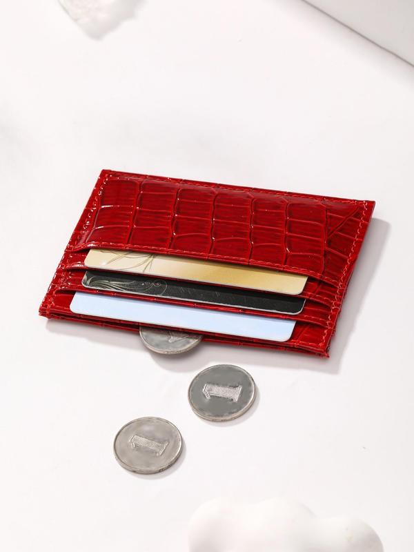 Women's Simple Plain Crocodile Pattern Wallet, Casual Multi-slot Card Holder for Women & Girls, Casual Trendy Versatile High-quality Card Holder for Daily Use and Birthday Gift