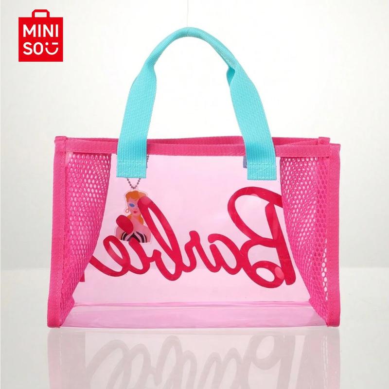 Barbie Daylight Shiny Series PVC Tote Bag Women Handbag Medium Size Barbie Design Transparent Tote Bag For Girl For Outgoing