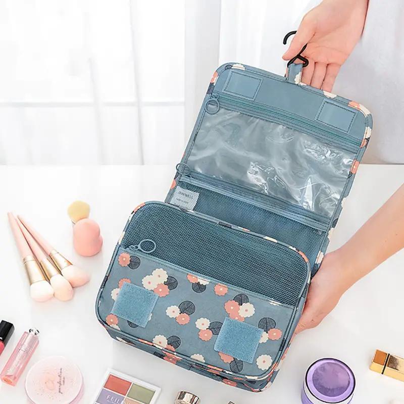 Portable Foldable Hanging Travel Toiletry Bag, 1 Count Dustproof Waterproof Cosmetic Storage Bag, Home Organizer for Bathroom