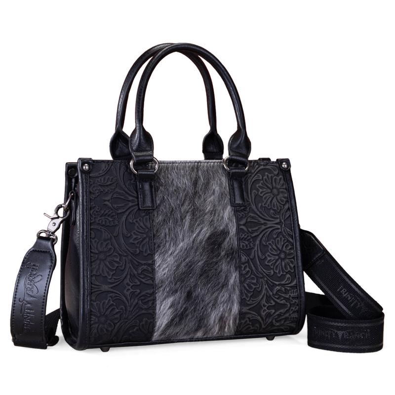 Trinity Ranch Hair On Cowhide Tooling Tote Bag Suitable for Daily Life