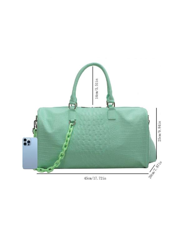 Summer Fashion Crocodile Pattern Travel Bag for Travel Essentials, Outdoor Fitness Bag, Beach Bag, Waterproof PU Leather Bag, Large Capacity Storage Bag