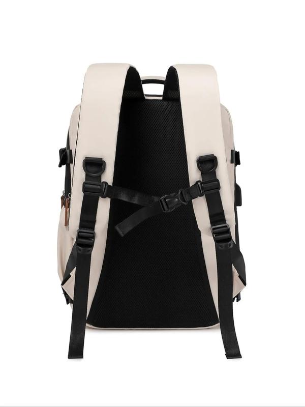 Colorblock Backpack with Shoe Storage Compartment, Large Capacity Multi-layer Backpack, Trendy Stylish Backpack for Work, Business Trips, Outings, Travel, and School