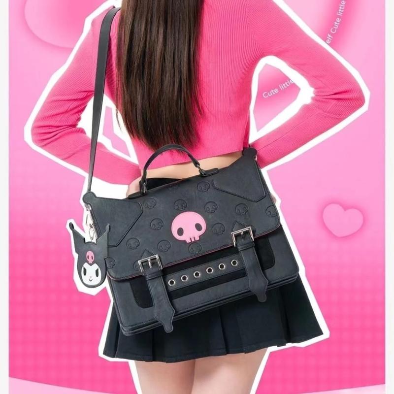 Sanrio Kuromi Large Capacity Crossbody Bags Simplicity Academy Fashion Style Backpack Women Shoulder Bag Cartoon Anime Girl Gift