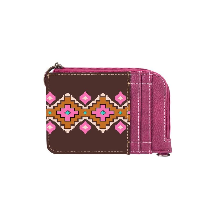 Wrangler Southwestern Art Print Mini Zip Card Case- Fall Colors