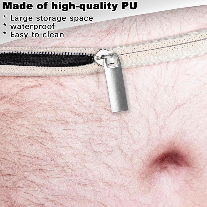 Jishi White Elephant Gifts for Adults, Funny Belly Fanny Pack Gag Gifts for Adults Men, Dad Waist Bag Hairy Beer Belly Fanny Pack, Christmas Stocking Stuffers for Men Women, Unique Birthday Gift Ideas Jishi