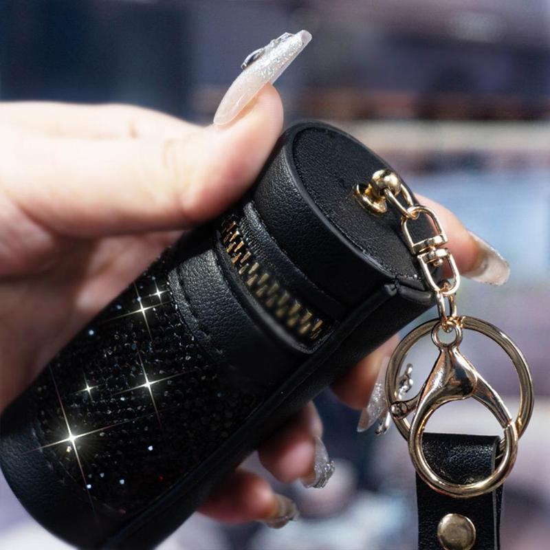 Rhinestone Decorated Key Bag, 1 Count Mini Portable Zipper Key Pouch, Fashionable Key Holder for Women & Men