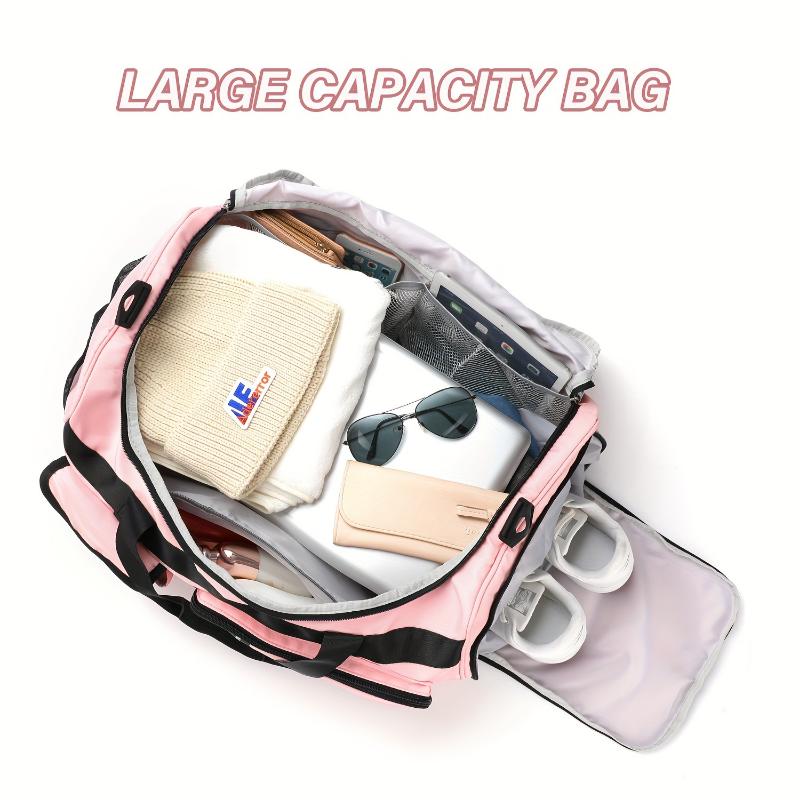 Travel Duffle Bag for Women Carry On Tote Weekender Overnight Bag Large Capacity Duffel Bag With Shoe Compartment, Gym Tote Bag with Dry and Wet Separation