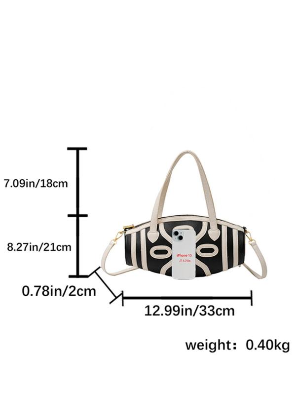 Women's Fashion Colorblock Shell Decorated Tote Bag, Casual Versatile Shoulder Bag for Daily Used, Trendy All-match Bag for Commuters and Students