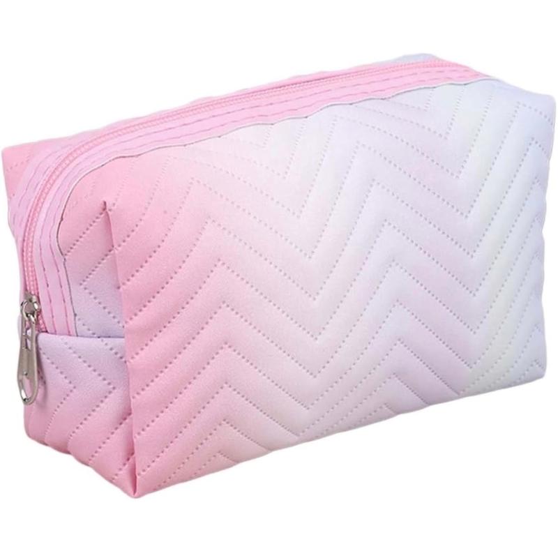 Cosmetic Bag - Make Up Bag Pouch With Zipper - Gradient Color Pink Blue Purple