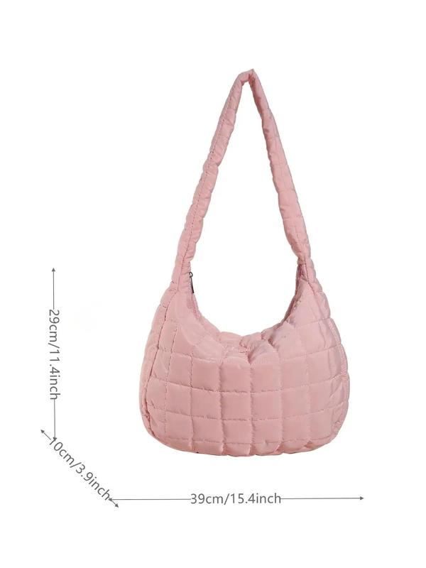 Solid Color Quilted Puffer Crossbody Bag for Women, Fashionable Large Capacity Shoulder Bag, Everything Bag, Trendy All-match 2024 Bag for Teen Girl Women College Student, Fall Outfits, Fall Freshness