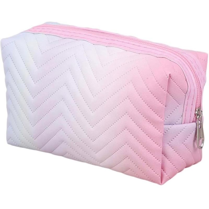 Cosmetic Bag - Make Up Bag Pouch With Zipper - Gradient Color Pink Blue Purple