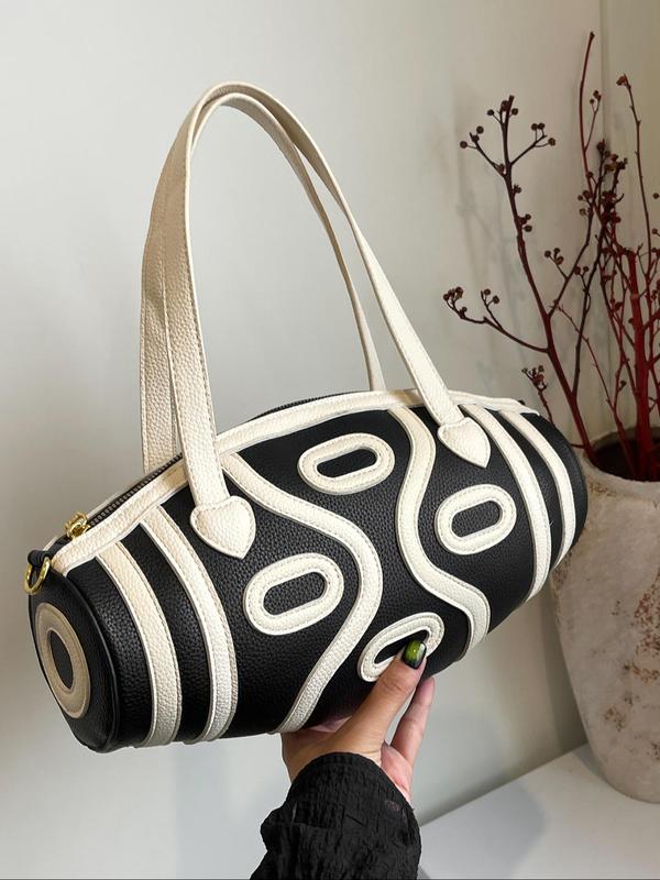 Women's Fashion Colorblock Shell Decorated Tote Bag, Casual Versatile Shoulder Bag for Daily Used, Trendy All-match Bag for Commuters and Students