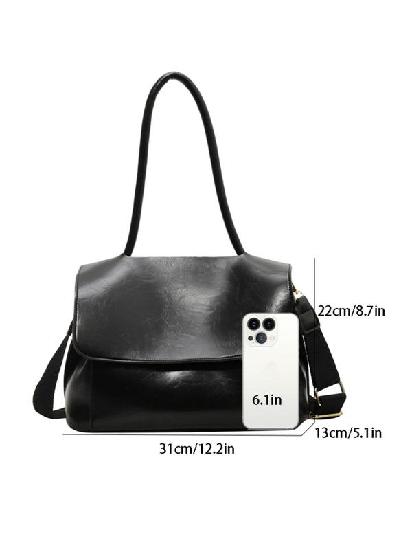 Women's Solid Color Tote Bag, Fashionable Large Capacity Shoulder Bag for Daily Used, Casual Trendy Versatile High-quality Daily Commuting Bag, Girl Fashionable Bag