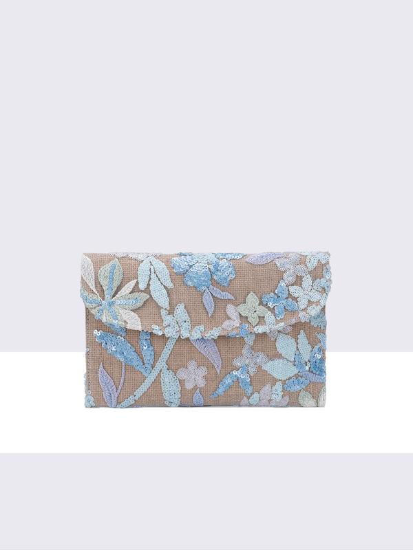 Fashion Floral Pattern Contrast Sequin Decor Envelope Clutch, Casual Versatile Clutch for Women, Trendy High-quality Daily Commuting Bag