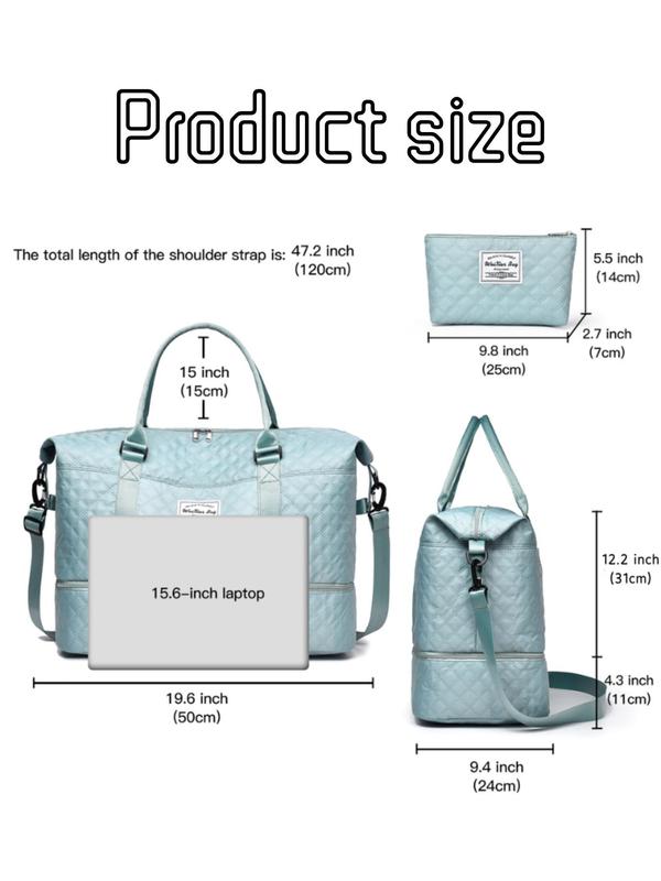 Women's Lightweight Make Up Bag & Large Capacity Sports Bag Set, Casual Trendy Versatile High-quality Daily Travel Bag, Girl Fashionable Outdoor Bag