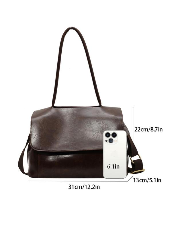 Women's Solid Color Tote Bag, Fashionable Large Capacity Shoulder Bag for Daily Used, Casual Trendy Versatile High-quality Daily Commuting Bag, Girl Fashionable Bag