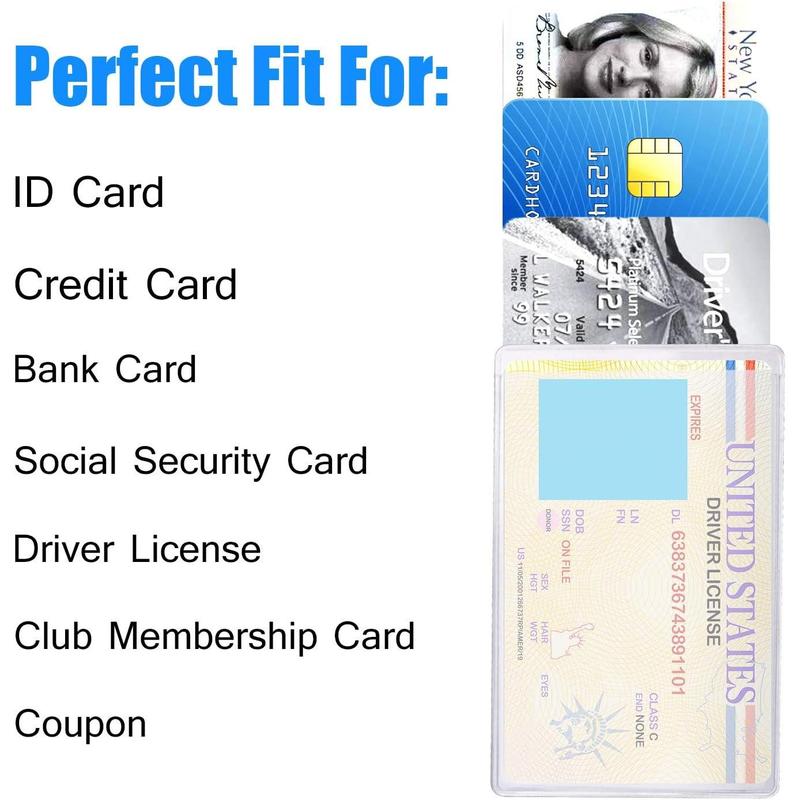 Transparent Credit Card Sleeves,20pcs Credit Card Holder Sleeve Clear  Credit Card Protector Plastic Card Holder Inserts for  License ID Business Social  Card