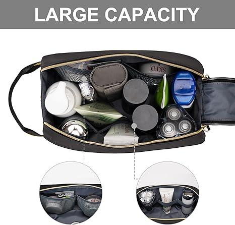 4.9L Travel Toiletry Bag For Men Women - TSA Approved - Double Side Full Open Design, Shaving Bag For Toiletries And Shaving Accessories For Long Travel Transparent Toiletry Bag with Handle