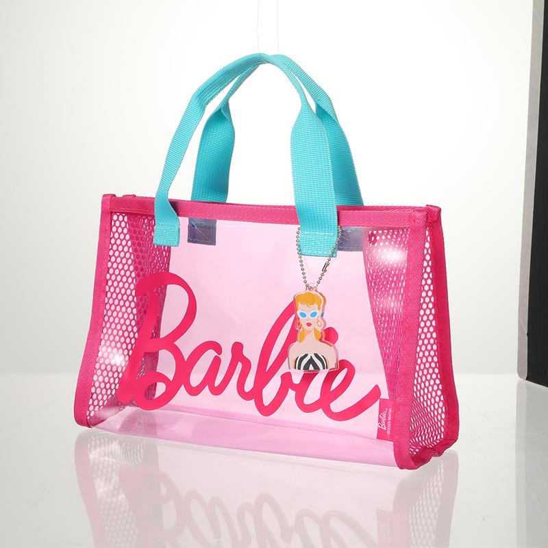 MINISO Barbie Sunshine Shine Series PVC Lunch Bag Portable Travel Cute Girls Storage Bag