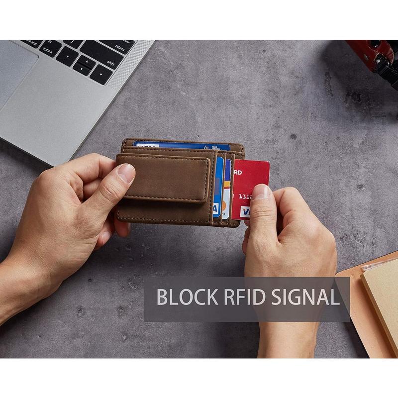 Upgrade Genuine Leather Magnetic Front Pocket Money Clip Wallet RFID Blocking-Thanksgiving Gifts Christmas Gifts-06