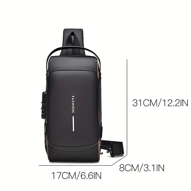 WEIXIER Man Bag - Single Shoulder Sports Slanting Chest Backpack with USB Charging Port & Anti-theft Feature - For Men - Suitable for Travel, Hiking & Daily Use - Ideal Gift for Outdoor Enthusiasts
