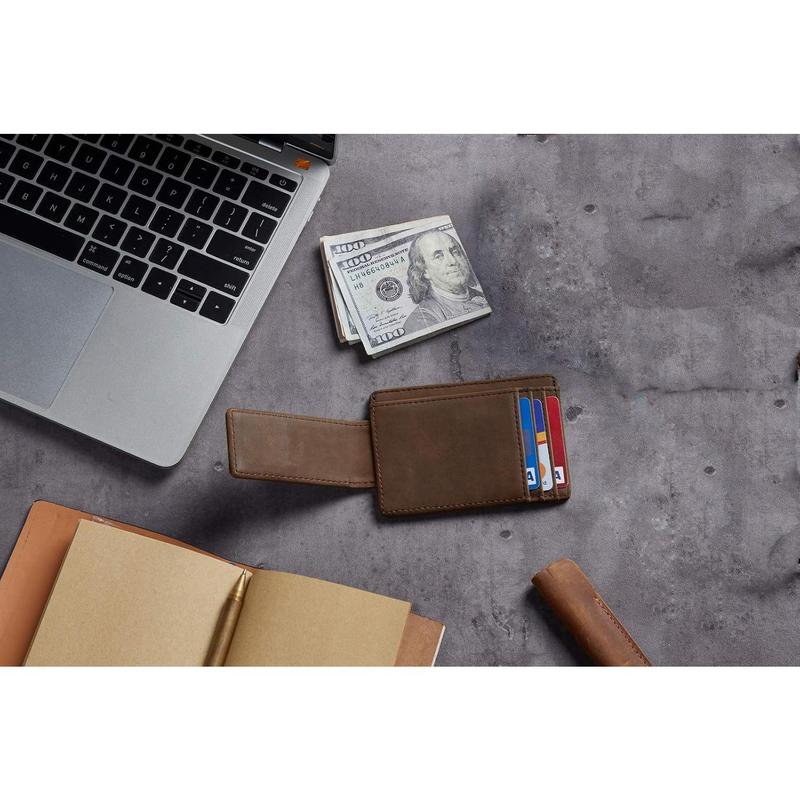 Upgrade Genuine Leather Magnetic Front Pocket Money Clip Wallet RFID Blocking-Thanksgiving Gifts Christmas Gifts-06