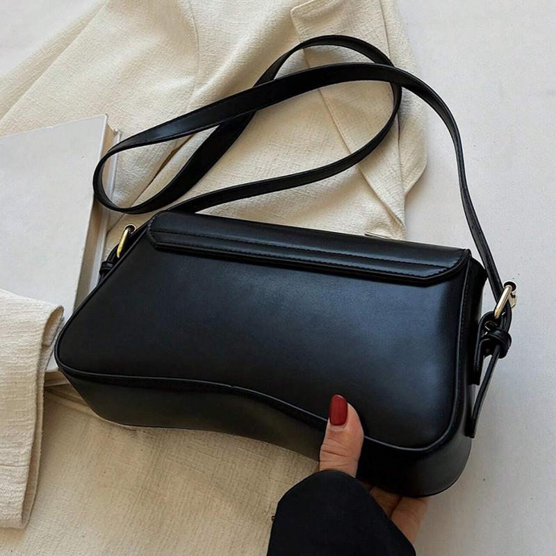 Vintage Flap Shoulder Bag for Women Lightweight Leisure Crossbody Bag Casual Plain Messenger Bag