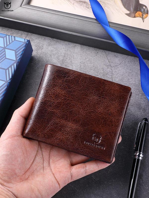 Men's Summer Business Fashion Soft Bifold Wallet, Casual Trendy Ultra-thin Wallet with Card Slots, Simple Style Short Anti-theft Wallet for Work & Daily Use