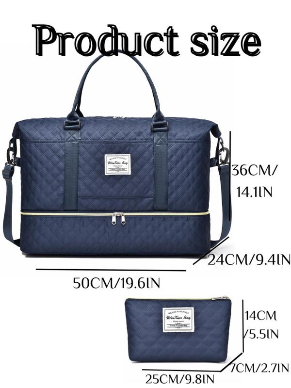 Women's Lightweight Make Up Bag & Large Capacity Sports Bag Set, Casual Trendy Versatile High-quality Daily Travel Bag, Girl Fashionable Outdoor Bag