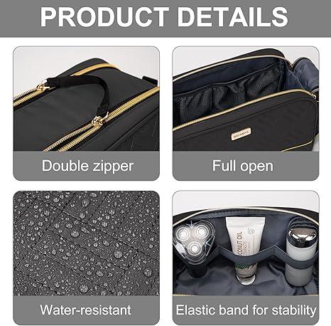 4.9L Travel Toiletry Bag For Men Women - TSA Approved - Double Side Full Open Design, Shaving Bag For Toiletries And Shaving Accessories For Long Travel Transparent Toiletry Bag with Handle