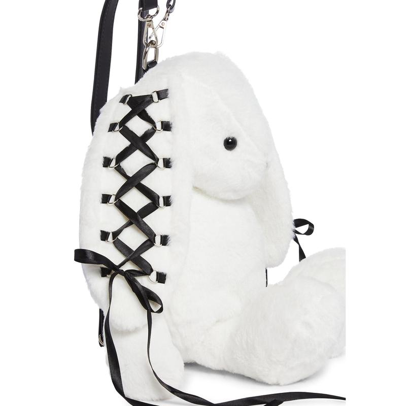 Cuddly Bunny Plush Backpack - White