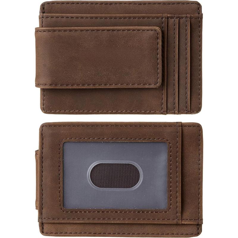 Upgrade Genuine Leather Magnetic Front Pocket Money Clip Wallet RFID Blocking-Thanksgiving Gifts Christmas Gifts-06