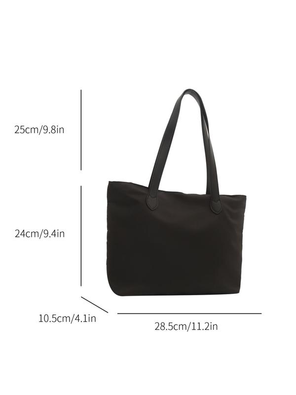 Solid Color Tote Bag, Fashionable Casual Shoulder Bag for Women & Girls, Simple All-match Bag for Daily Life & Work